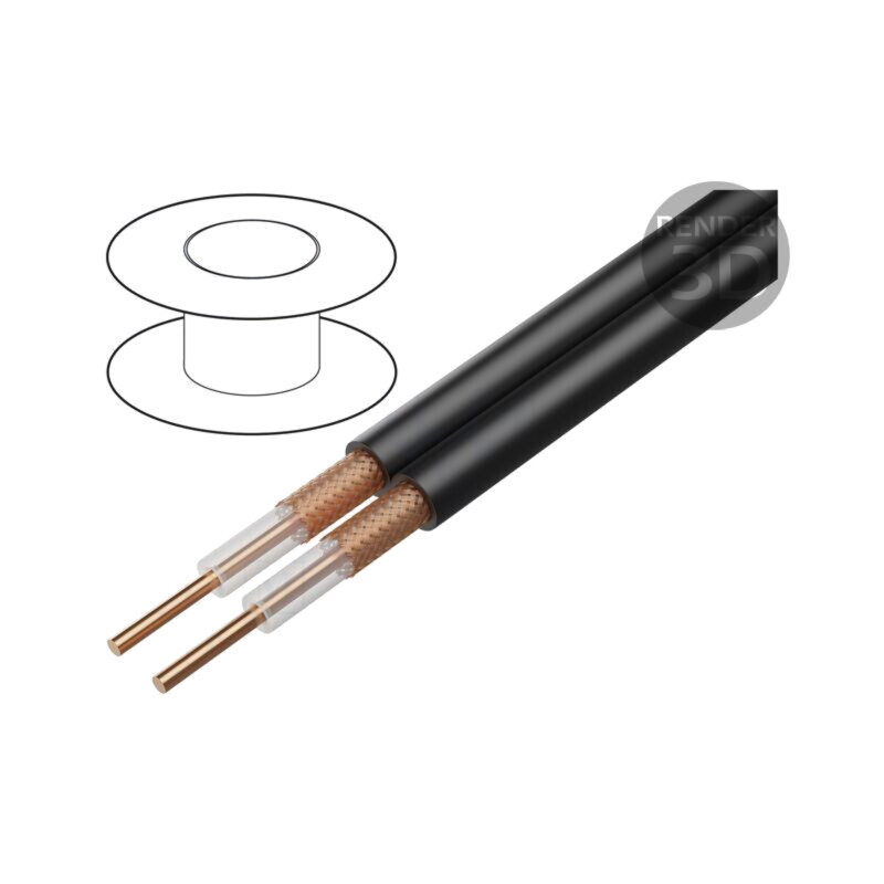 Cablu: coaxial; RG59B/U; sârmă; CCS; PVC; negru; 6,15mm