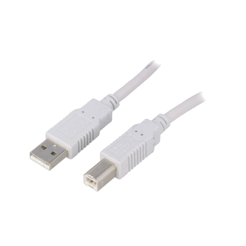 Cablu; USB 2.0; USB A mufă,USB B mufă; 5m; gri; Fire: CCA