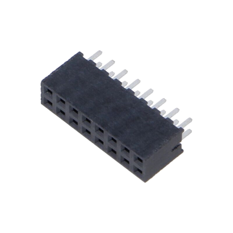 Conector: şiruri pini; mamă; PIN: 16; 2mm; aurit; THT; soclu; drept