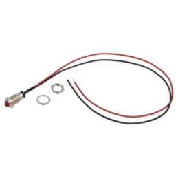 Lampă de control: LED; convex; roşie; 2,1VDC; Ø8mm; MPC; metal; 2mcd