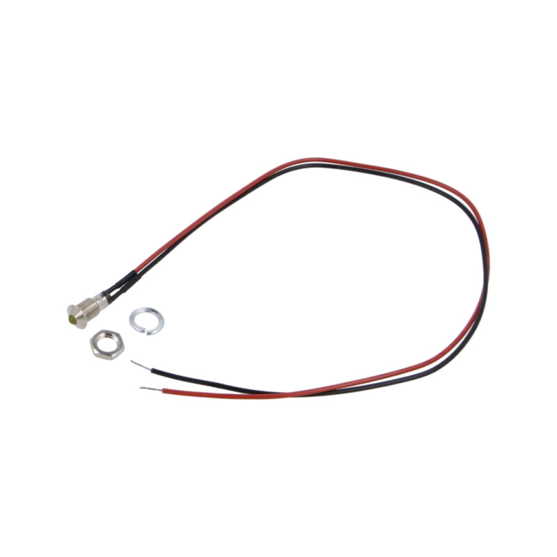 Lampă de control: LED; convex; galbenă; 2VDC; Ø6mm; MPC; metal