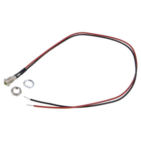 Lampă de control: LED; convex; galbenă; 2VDC; Ø6mm; MPC; metal