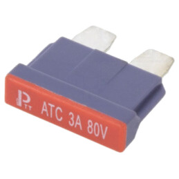 Siguranţă: siguranţă; 3A; 80VDC; auto; 19mm; cupru; cositorit