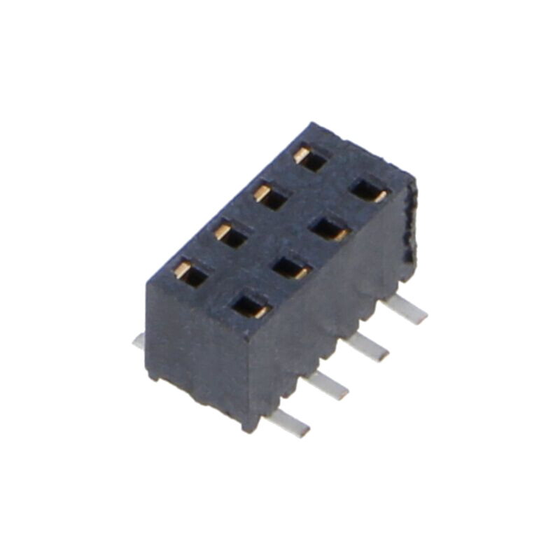 Conector: şiruri pini; mamă; PIN: 8; 2mm; aurit selectiv; SMT; soclu