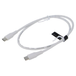 Cablu; USB 2.0; USB C mufă,din ambele părţi; nichelat; 0,5m; alb
