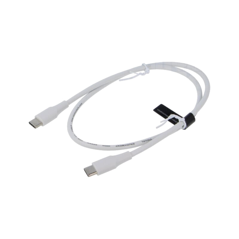 Cablu; USB 2.0; USB C mufă,din ambele părţi; nichelat; 0,5m; alb