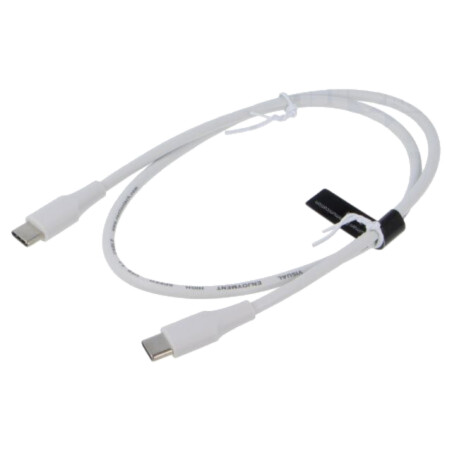 Cablu; USB 2.0; USB C mufă,din ambele părţi; nichelat; 0,5m; alb