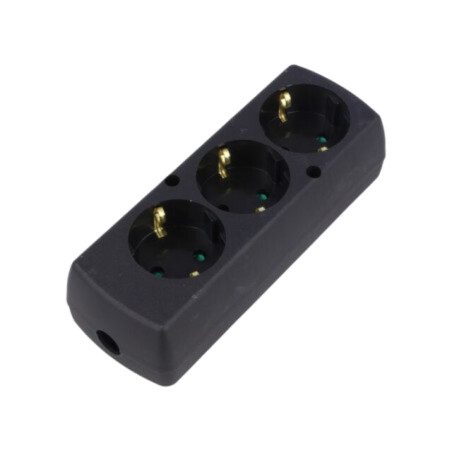 Conector: alimentare AC; mamă; spliter; 2P+PE; 250VAC; 16A; neagră