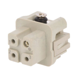 Conector: HDC; inserturi de contact; mamă; DA; PIN: 4; 3+PE; 10A