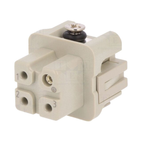 Conector: HDC; inserturi de contact; mamă; DA; PIN: 4; 3+PE; 10A