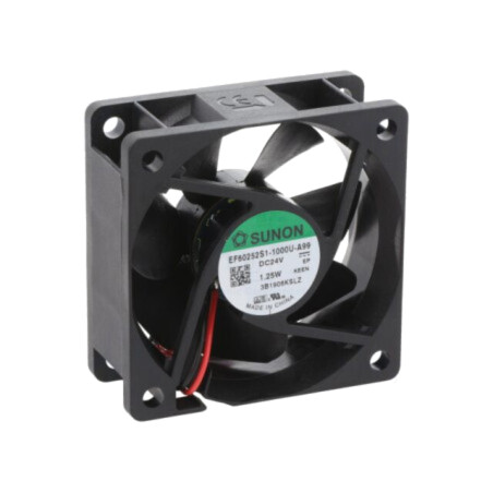 Ventilator: DC; axial; 24VDC; 60x60x25mm; 39,93m3/h; 27dBA; glisare
