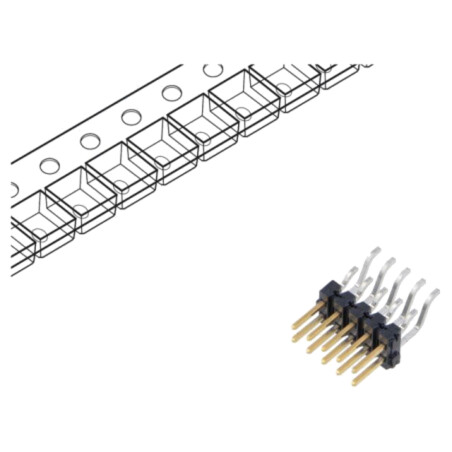 Conector: şiruri pini; tată; PIN: 10; 2,54mm; aurit; SMT; şir pini