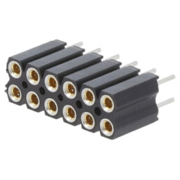 Conector: şiruri pini; soclu; mamă; PIN: 12; drept; 2,54mm; THT; 2x6