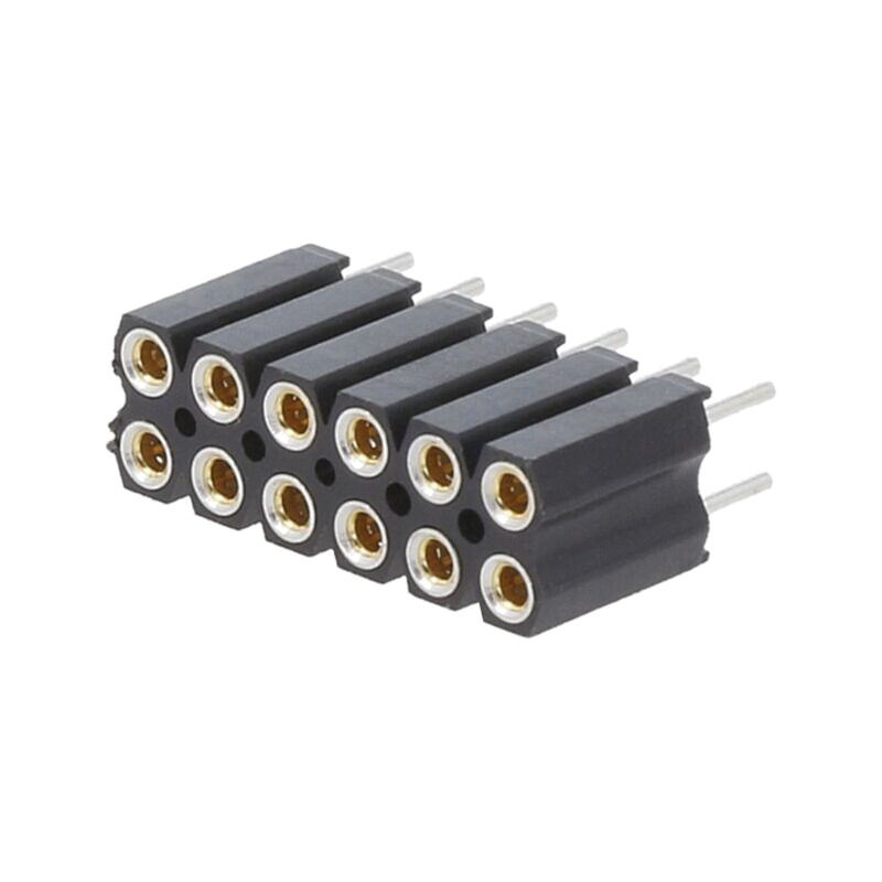 Conector: şiruri pini; soclu; mamă; PIN: 12; drept; 2,54mm; THT; 2x6