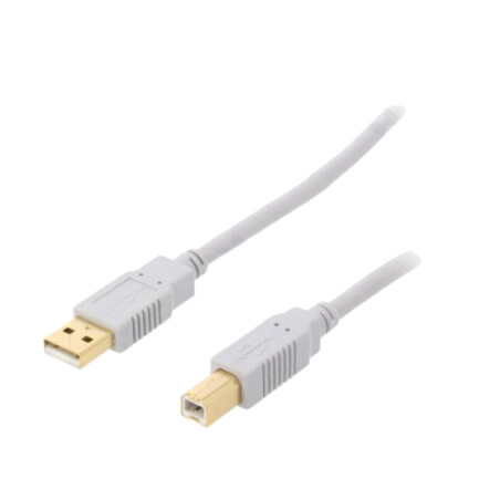 Cablu; USB 2.0; USB A mufă,USB B mufă; aurit; 1,8m; gri; Fire: Cu