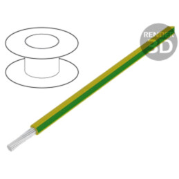 Cablu; litat; Cu; 14AWG; PVC; galben-verde; 600V; 30m; 1x14AWG; 100ft