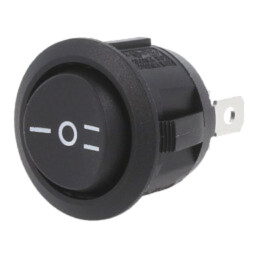 ROCKER; SP3T; Poz: 3; ON-OFF-ON; 10A/28VDC; neagră; fără; RA; UL94V-2