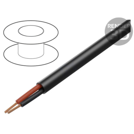 Cablu: cablu pt.difuzor; BiTsound®; 2x1,5mm2; litat; Cu; negru