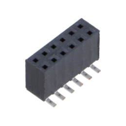 Conector: şiruri pini; mamă; PIN: 12; 2,54mm; gold flash; SMT; soclu