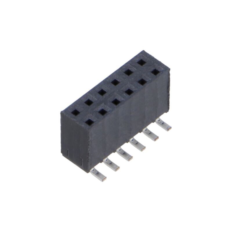 Conector: şiruri pini; mamă; PIN: 12; 2,54mm; gold flash; SMT; soclu