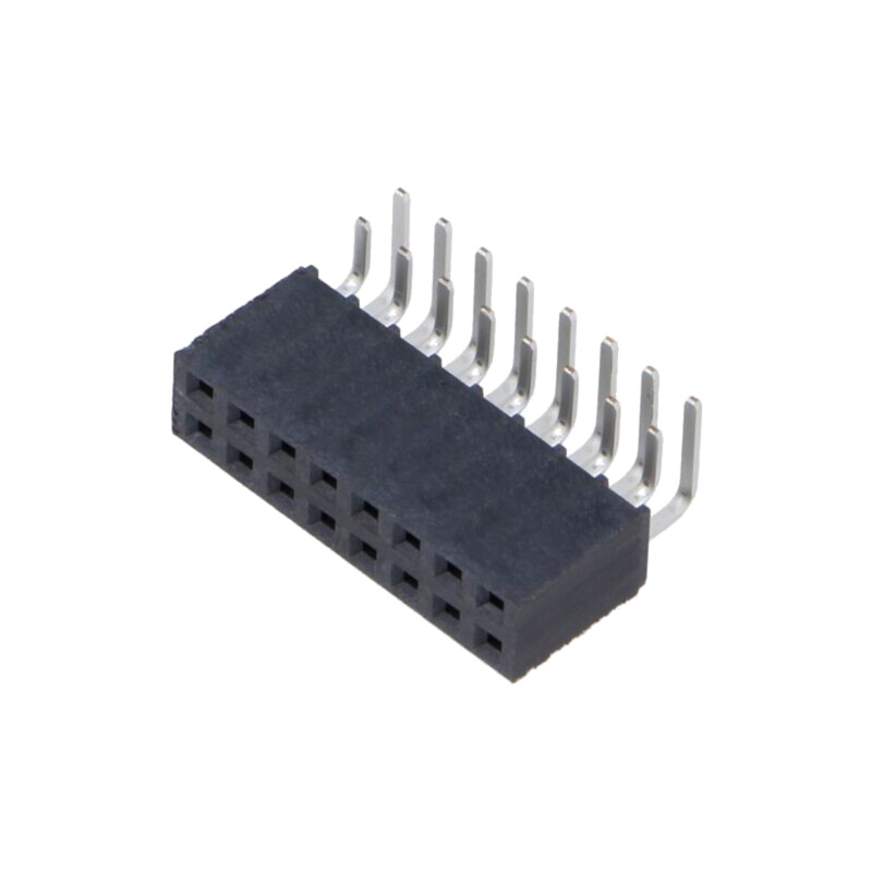 Conector: şiruri pini; mamă; PIN: 16; 2,54mm; aurit; THT; soclu Conector: şiruri pini; mamă; PIN: 16; 2,54mm; aurit; THT; soclu