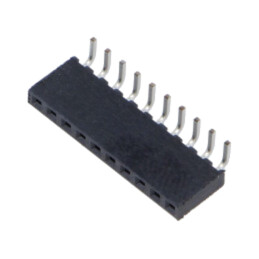 Conector: şiruri pini; mamă; PIN: 10; 2mm; aurit; THT; soclu