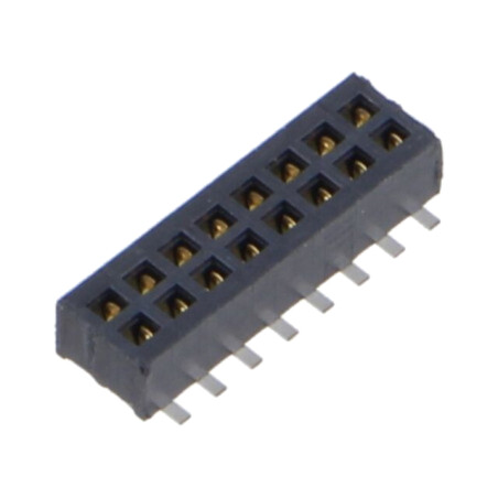 Conector: şiruri pini; mamă; PIN: 16; 1,27mm; gold flash; SMT; soclu