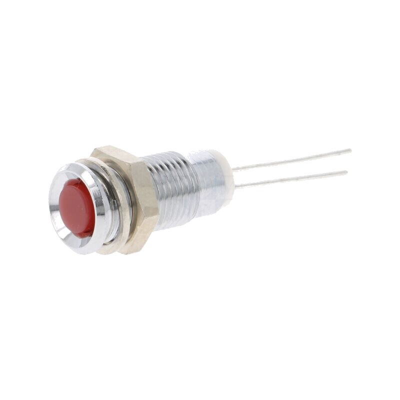 Lampă de control: LED; convex; roşie; Ø8mm; pt.PCB; alamă; ØLED: 5mm