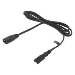 Cablu; 2x0,5mm2; IEC C7 mamă,IEC C8 tată; PVC; 1,5m; negru; 2,5A