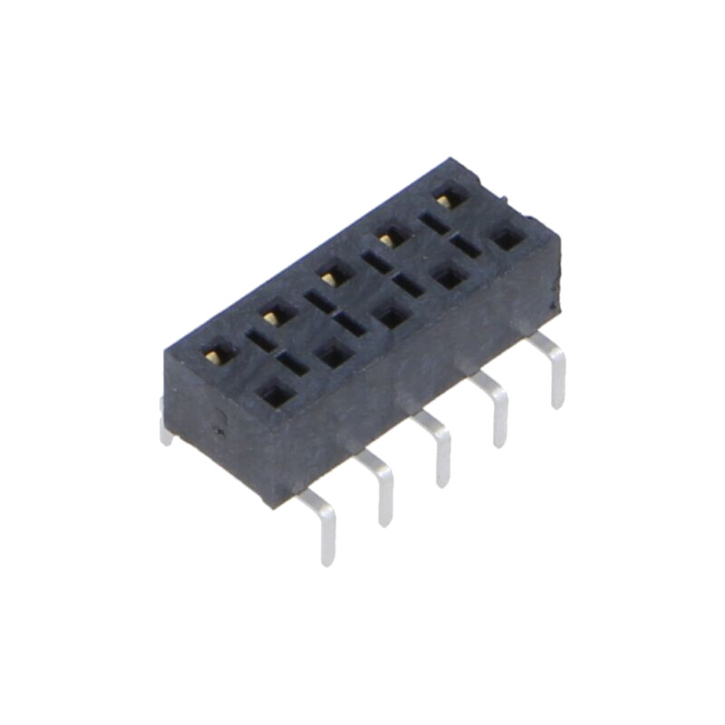 Conector: şiruri pini; mamă; PIN: 10; 2,54mm; aurit; SMT; soclu