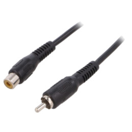 Cablu; RCA soclu,RCA mufă; 10m; negru