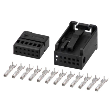 Carcasă pentru conector; mufă; Quadlock; PIN: 12; neagră