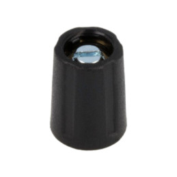 Buton rotativ; fără indicator; ABS; Øax: 3mm; Ø10,5x14mm; neagră