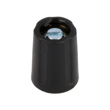 Buton rotativ; fără indicator; ABS; Øax: 3mm; Ø10,5x14mm; neagră