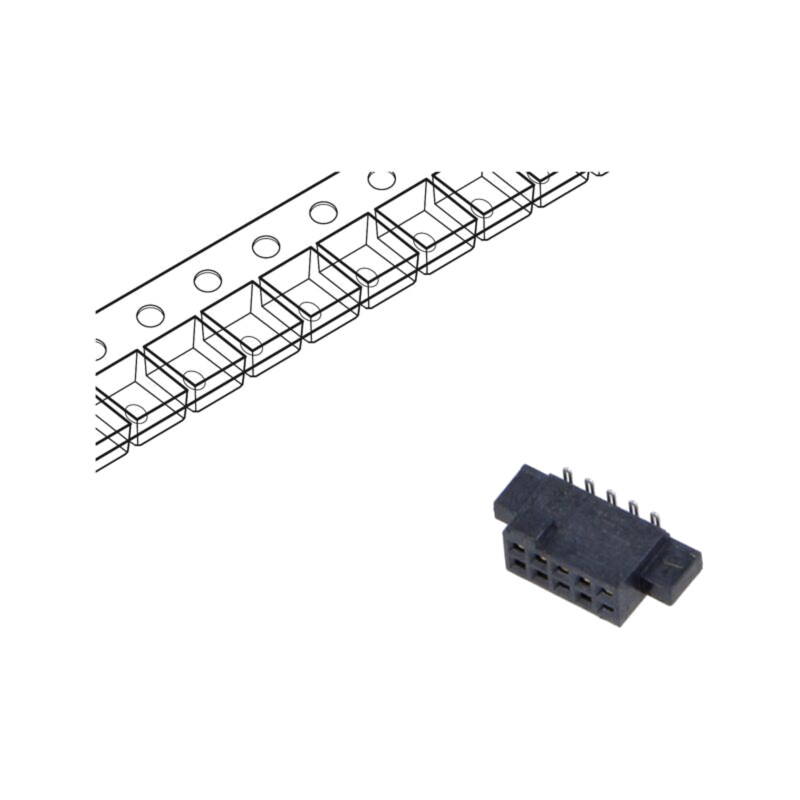 Conector: PCB-PCB; mamă; PIN: 10; 1,27mm; SFM; argintat selectiv Conector: PCB-PCB; mamă; PIN: 10; 1,27mm; SFM; argintat selectiv