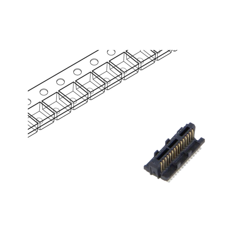 Conector: PCB-PCB; tată; PIN: 15; 0,5mm; ST5; aurit; SMT; soclu; 1,5A Conector: PCB-PCB; tată; PIN: 15; 0,5mm; ST5; aurit; SMT; soclu; 1,5A