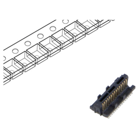 Conector: PCB-PCB; tată; PIN: 15; 0,5mm; ST5; aurit; SMT; soclu; 1,5A