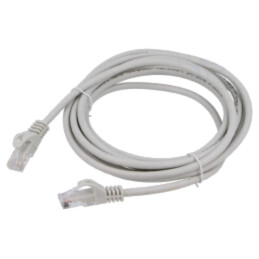 Patch cord; U/UTP; 6; litat; Cu; PVC; gri; 3m; 26AWG; Øcablu: 6,2mm