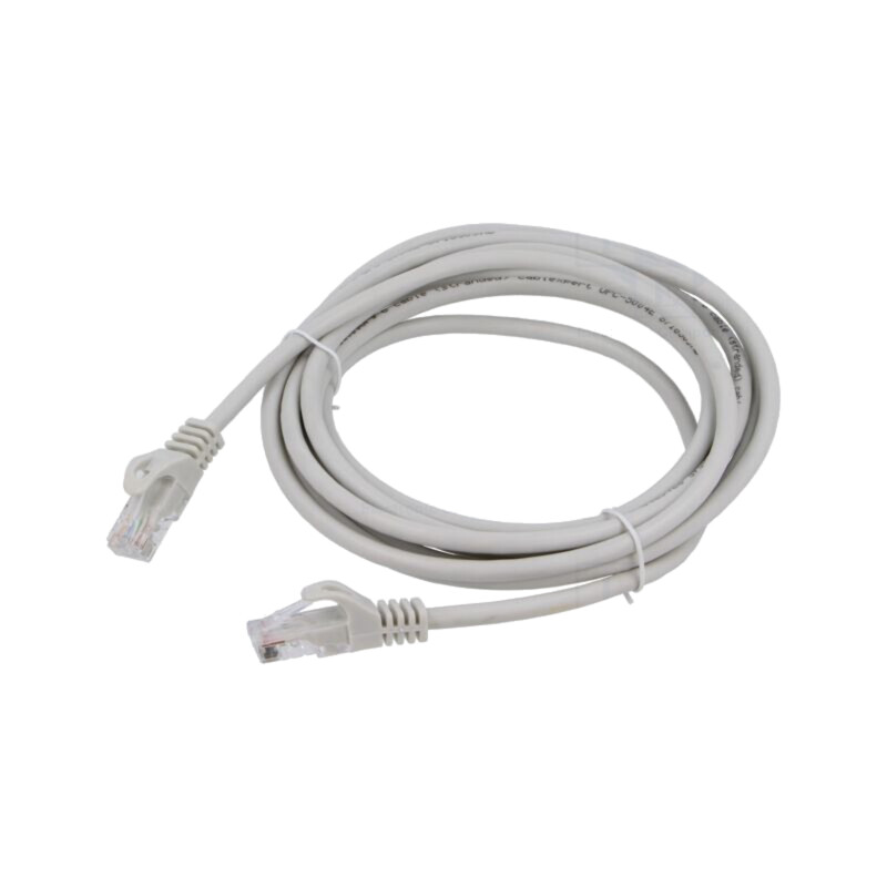 Patch cord; U/UTP; 6; litat; Cu; PVC; gri; 3m; 26AWG; Øcablu: 6,2mm
