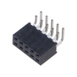 Conector: şiruri pini; mamă; PIN: 10; 2mm; gold flash; THT; soclu