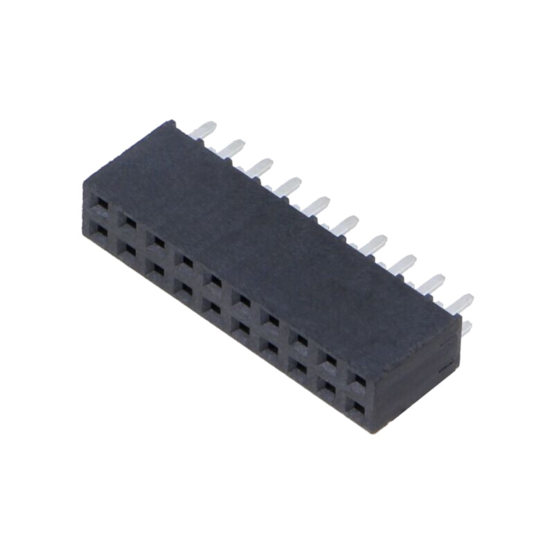 Conector: şiruri pini; mamă; PIN: 20; 2,54mm; gold flash; THT; soclu