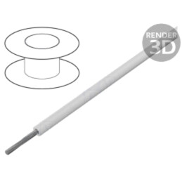 Cablu; litat; Cu; 24AWG; TFE; alb; 600V; 30m; CPR: fără clasificare