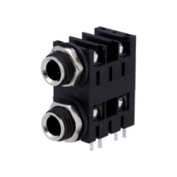 Conector: Jack 6,3mm; soclu; mamă; piste: 2; în unghi 90°; THT