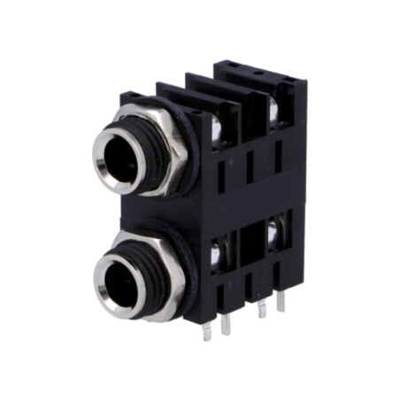 Conector: Jack 6,3mm; soclu; mamă; piste: 2; în unghi 90°; THT