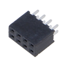 Conector: şiruri pini; mamă; PIN: 8; 2mm; aurit; THT; soclu; drept