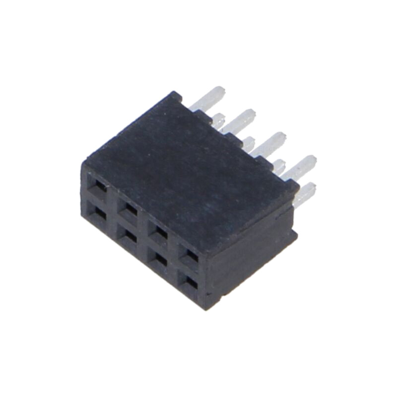 Conector: şiruri pini; mamă; PIN: 8; 2mm; aurit; THT; soclu; drept
