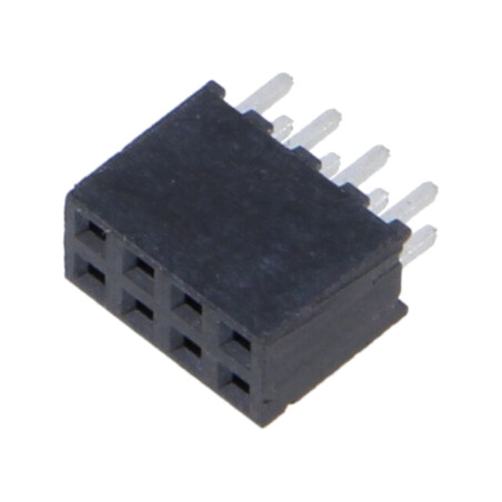 Conector: şiruri pini; mamă; PIN: 8; 2mm; aurit; THT; soclu; drept