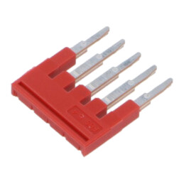 Punte de conectare; piste: 5; roşie; Lăţ: 4mm; UL94V-0