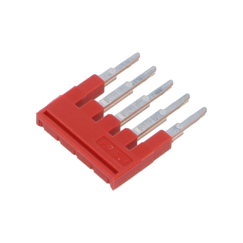 Punte de conectare; piste: 5; roşie; Lăţ: 4mm; UL94V-0