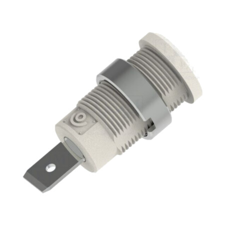 Conector: banană 4mm; soclu; 36A; 1kV; albă; nichelat; cu izolaţie